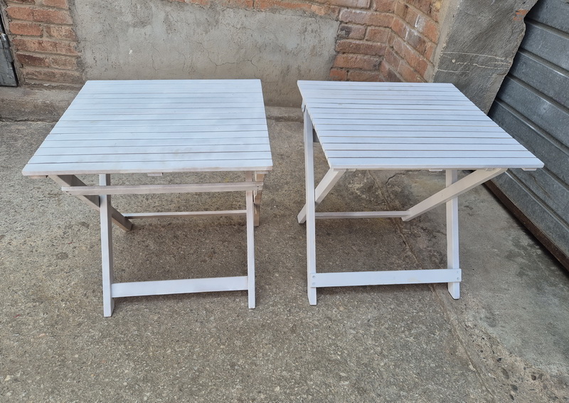 mesa auxiliar terraza jardin madera 50x50x50 2u